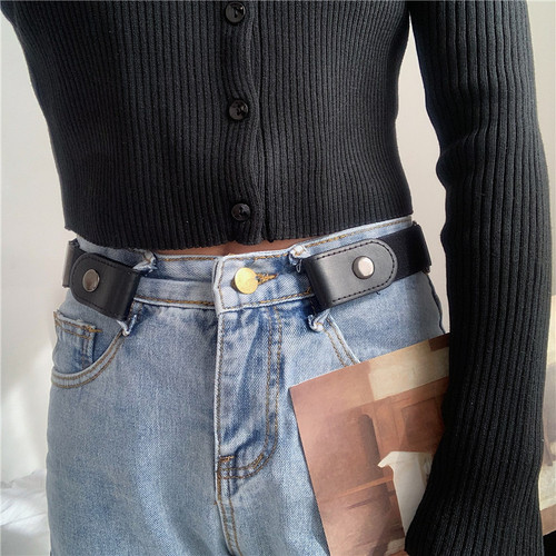 Invisible belt, seamless, lazy pants belt, versatile elastic elastic jeans belt, women's decoration, ins style, men's hole-free