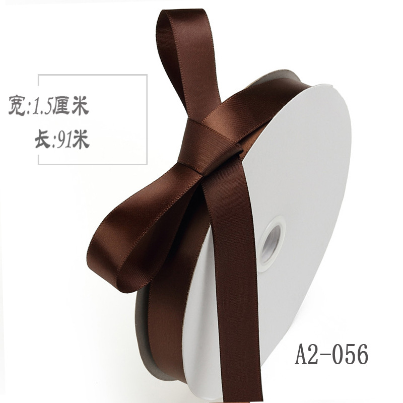 1,5 cm cinta de poliéster arco DIY cinta de la boda flores caja de regalo de frutas ropa de embalaje de satén cinta de color