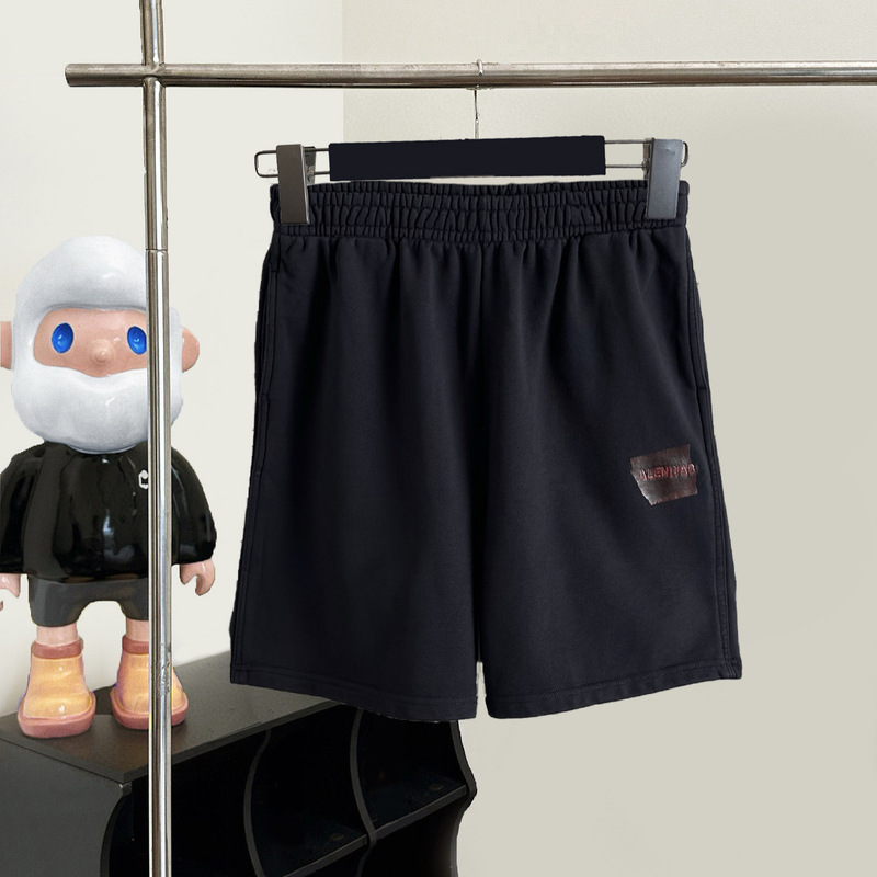 Paris Correct Version B Brand Red Tape Embroidered Letter Tape Pure Cotton Terry Shorts B Trendy Brand Hot Pants Shorts