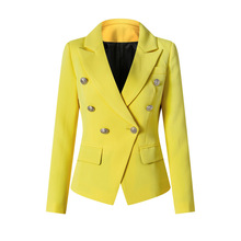 黄色小西装外套女2021春夏季新款韩版休闲时尚英伦风西服上衣薄款
