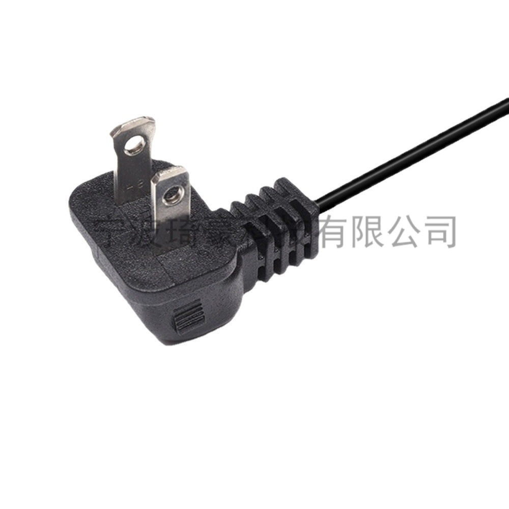 弯头两芯国标电源线插头 两扁插国标插头电源线 国标平头两插线