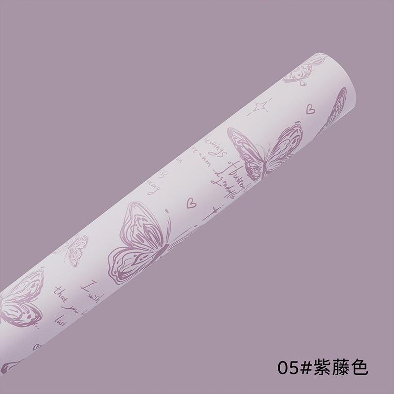 Roland Retro Papel de embalaje de flores mariposa plástico OPP impermeable ramo de flores a mano florista material floral al por mayor