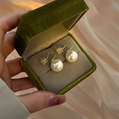Ultra-Invisible! Shijia Zhengyuan Pearl Stud Earrings No Piercing Pain Retro Mosquito Incense Burner Earrings Winter Earings