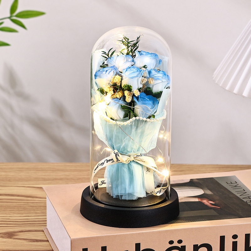 中国のバレンタインデーのギフトパールエッジ永遠の花ローズガラスカバークロスボーダー誕生日ギフト装飾品教師の日|undefined