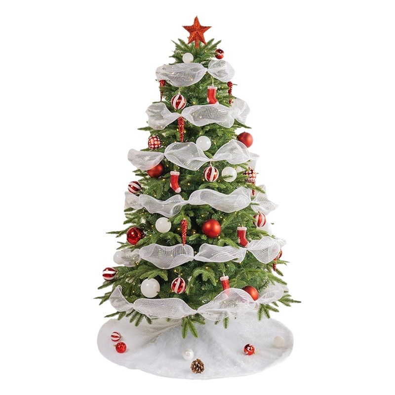 Árbol de Navidad de PE, nuevo modelo, con hojas de dos tonos, paquete de lujo de 1,8 metros, árbol de PE con decoraciones navideñas grandes y densas.