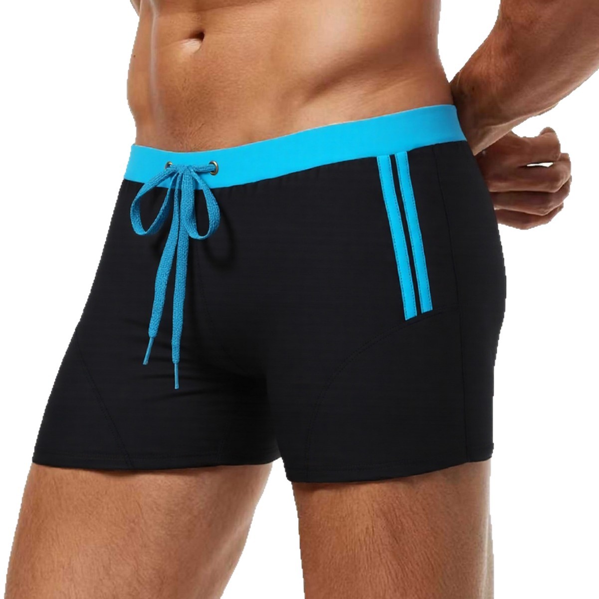 Mens Solid Colour Swim Shorts Quick Dry Swimming Trunks Beachwear_voghion.com
