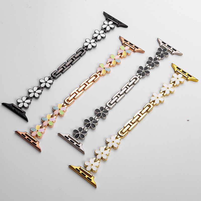 Symphony Sun Petal Metal Stainless Steel Women's Watch Strap Suitable for Applewatch98/7/6/5/4/3 Generation