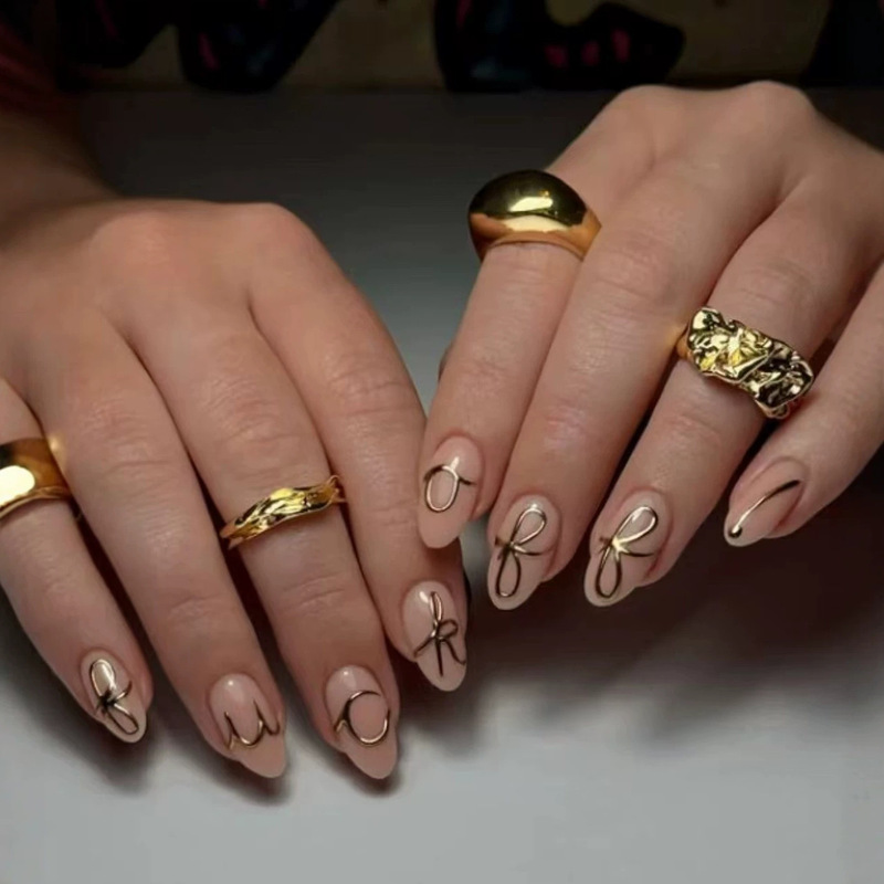 Foreign Trade Hot-Selling Wearable Nails with Unique Irregular Shapes and Simple Solid Color Lines, 24-Piece Finished Fake Nail Set Foreign Trade Hot-Selling Wearable Nails with Unique Irregular Shapes and Simple Solid Color Lines, 24-Piece Finished Fake Nail Set