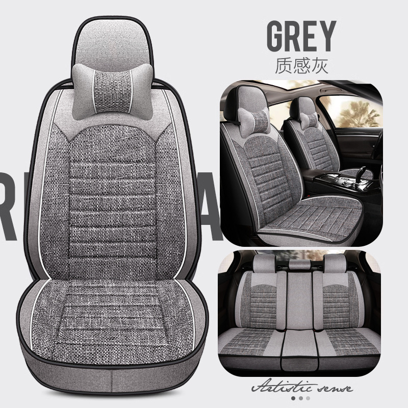 Cover Linen Full: Universal Seat cushion, seat cover - gray