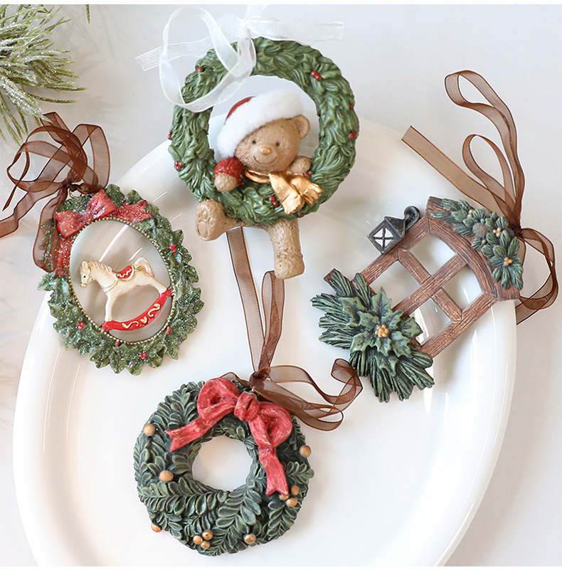 Klasik Noel Süsü Seti - El Yapımı Reçine Tatil Süslemeleri (Vintage Esintili, 10 Benzersiz Tasarım, Kırılmaz ve Hafif)_voghion.com