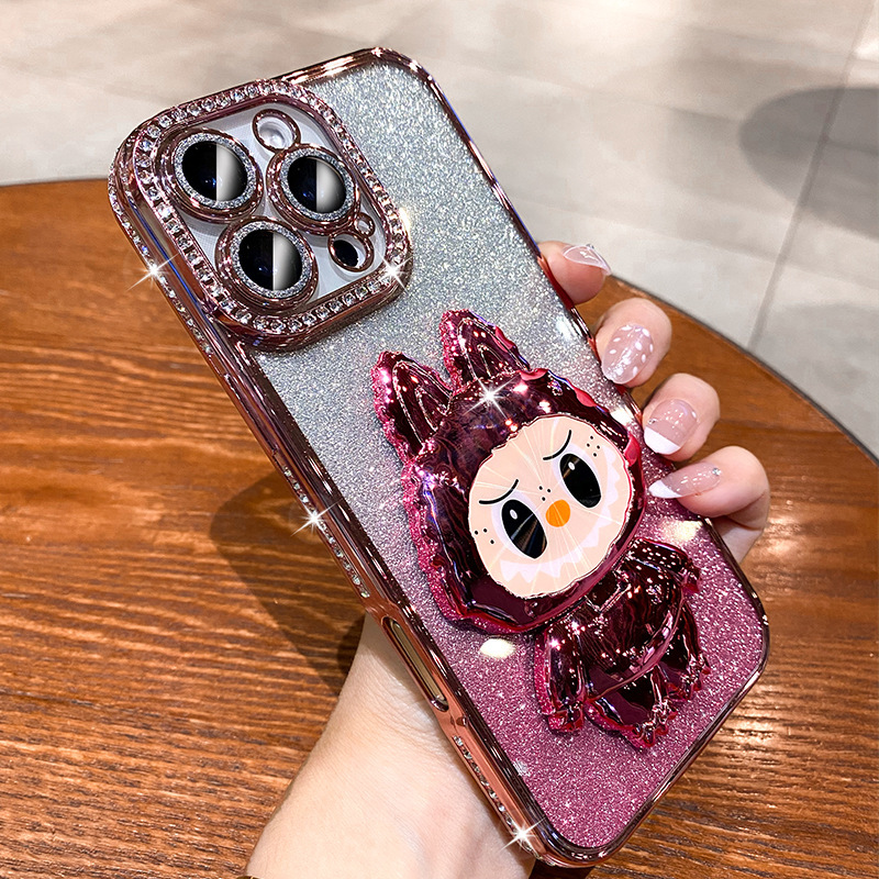 Luxurious Rhinestone Case Suitable for Apple 16 Pro Max, iPhone 15, with Mirror Stand, Full Coverage for 14, 17 Luxurious Rhinestone Case Suitable for Apple 16 Pro Max, iPhone 15, with Mirror Stand, Full Coverage for 14, 17