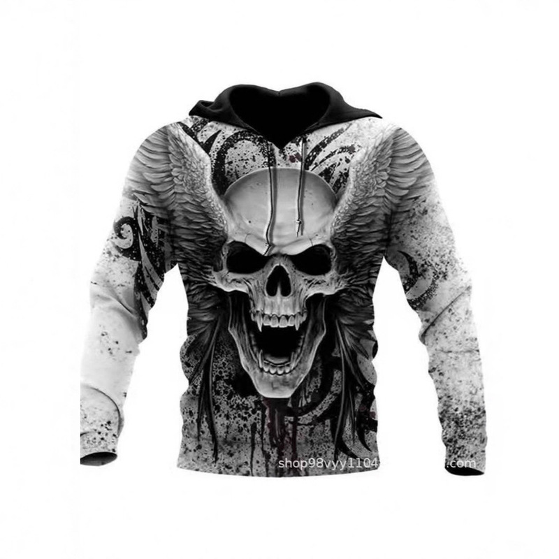 Cross-Border Fashion Popular 3D Printed Sweatshirt Men's Vikings Warrior Series Street Trendy Classic Hoodie