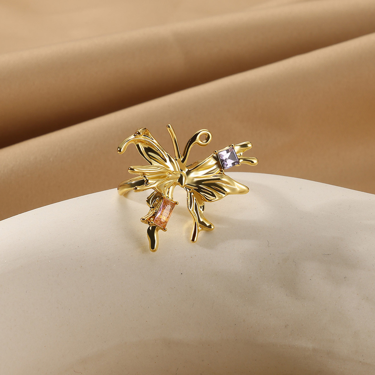 French Style Zircon Pearl Multi-layer Stacking Ring For Women_voghion.com