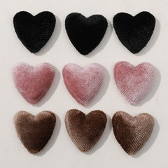 ins網紅愛心絲絨布藝包扣桃心紐扣DIY頭飾髮飾手機殼配件材料批發