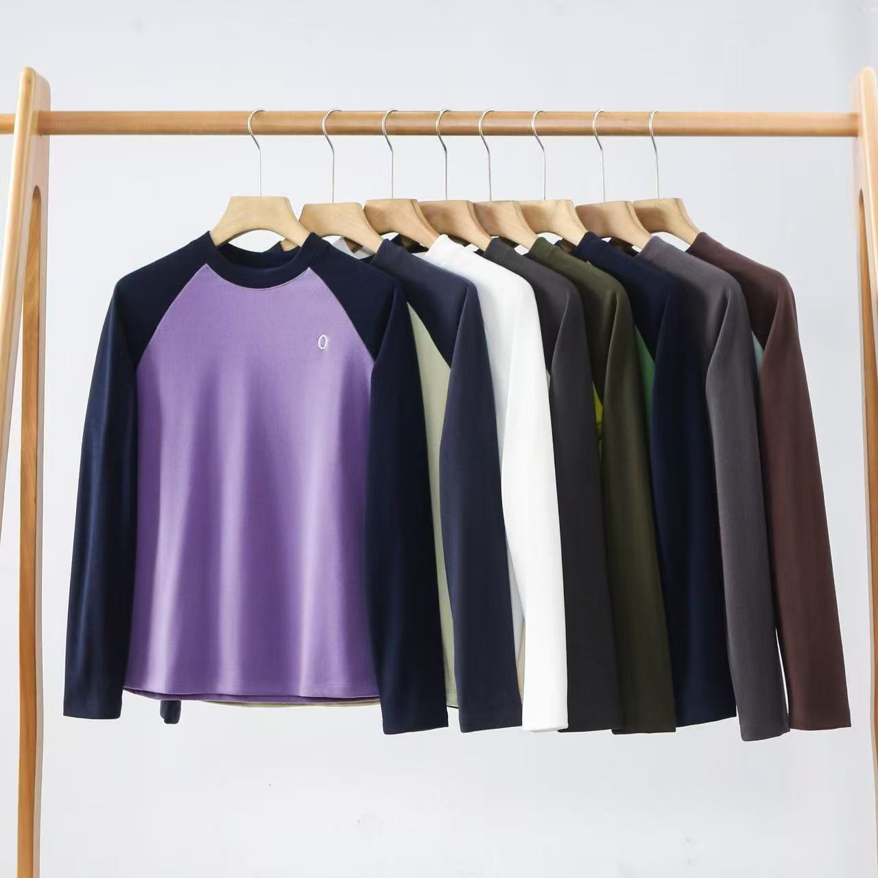 软糯手感! 秋冬男女同款插肩袖圆领德绒卫衣 保暖舒适长袖T恤