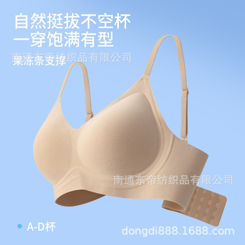 Modal Wireless Bra for Women, Summer Thin Breathable Style, Gathers and Supports Side Breasts, Skin-Colored Jelly Strip Underwear Wholesale