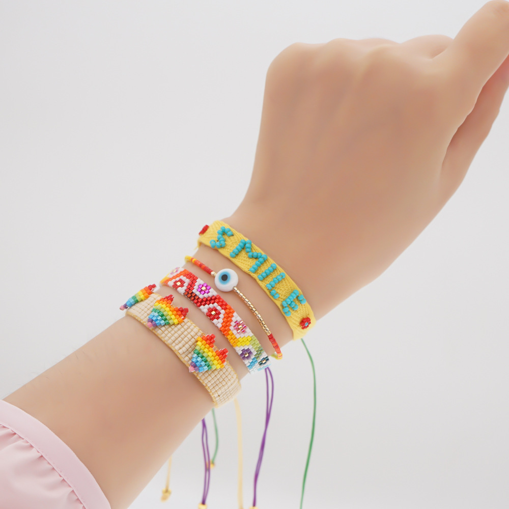 Einfache Ethnische Glücksaugen Miyuki Perlen Handgewebtes Armband display picture 1