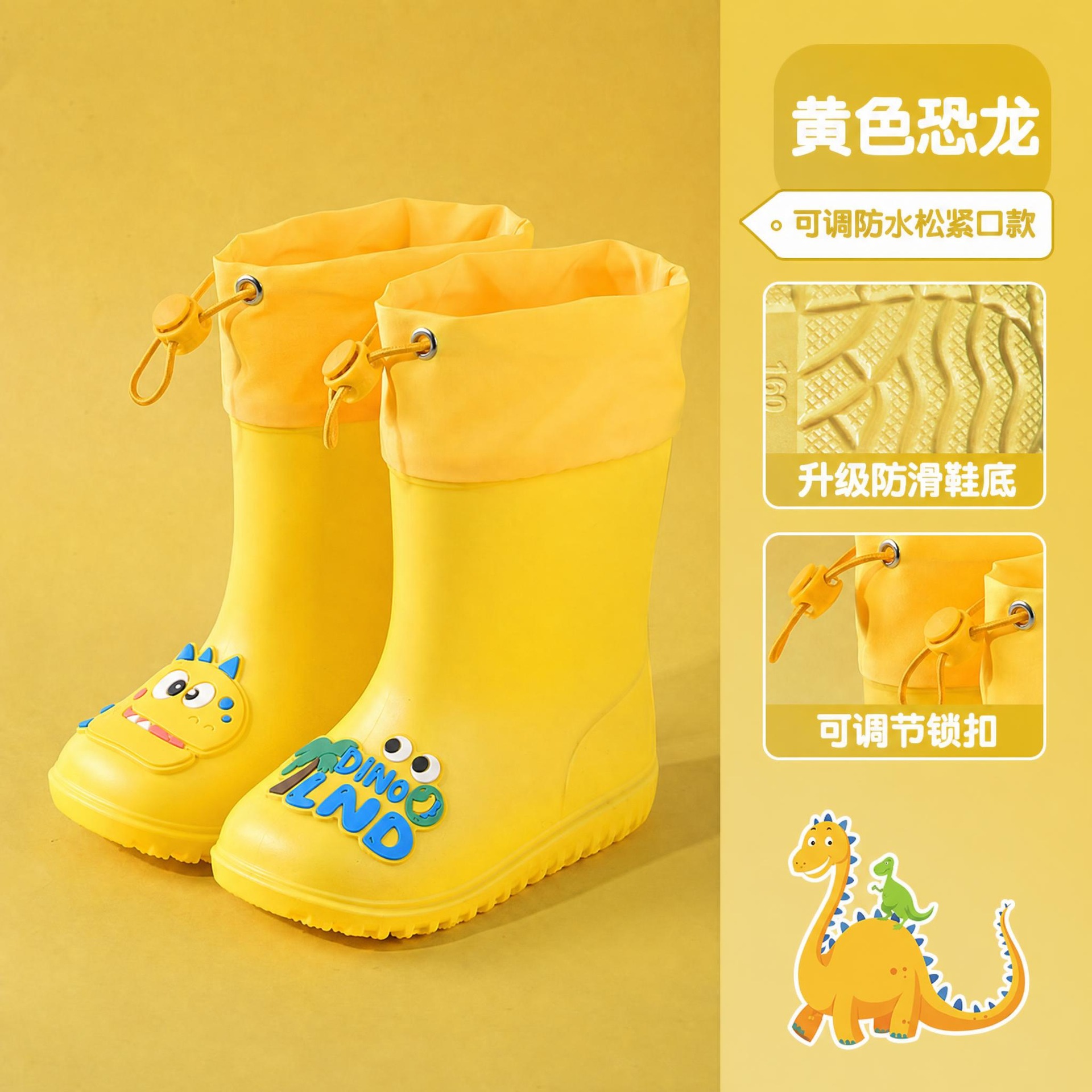Children's cartoon cute waterproof rain boots for boys and girls, baby kids' non-slip water shoes, student rubber shoes wholesale