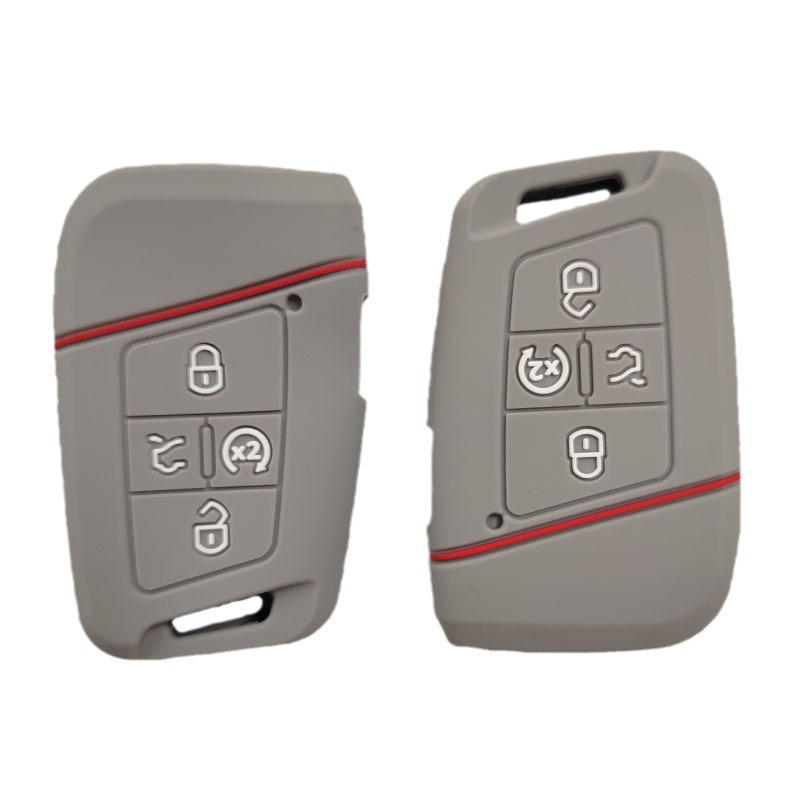 Applicable to Volkswagen intelligent four-button silicone car key case in stock wholesale factory straight hair color complete