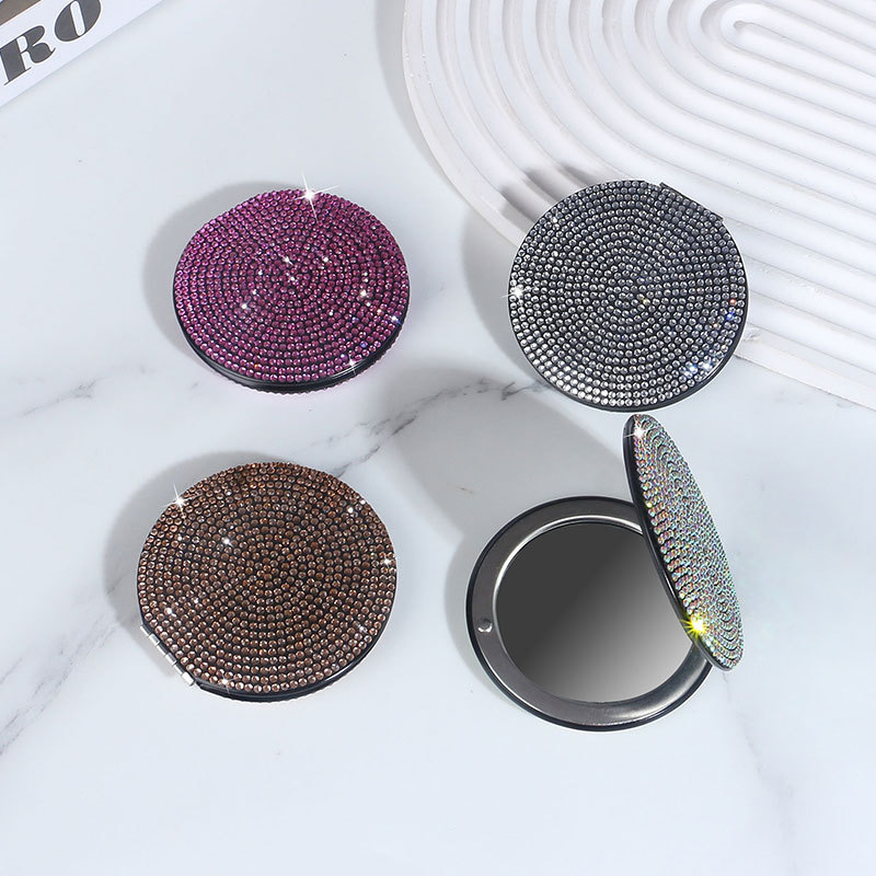 High-end rhinestone-encrusted small mirror