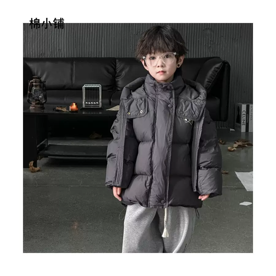 男童羽绒服90白鸭绒韩版童装儿童连帽羽绒外套宝宝冬装保暖衣服