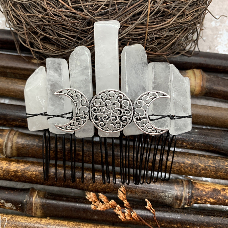 Ethnic Style Moon Crystal Handmade Insert Comb display picture 3