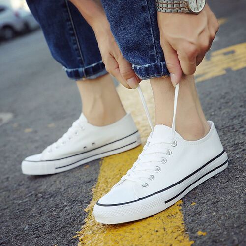 New Men's Canvas Shoes Trendy Couple Casual Shoes Low-top Sneakers Men's Shoes Wide Size Wholesale Vulcanized Shoes