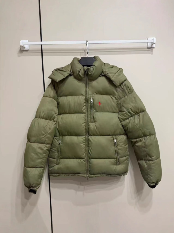 跨境冬季美版新款刺绣连帽拉夫棉服加厚防寒保暖情侣经典休闲外套|undefined