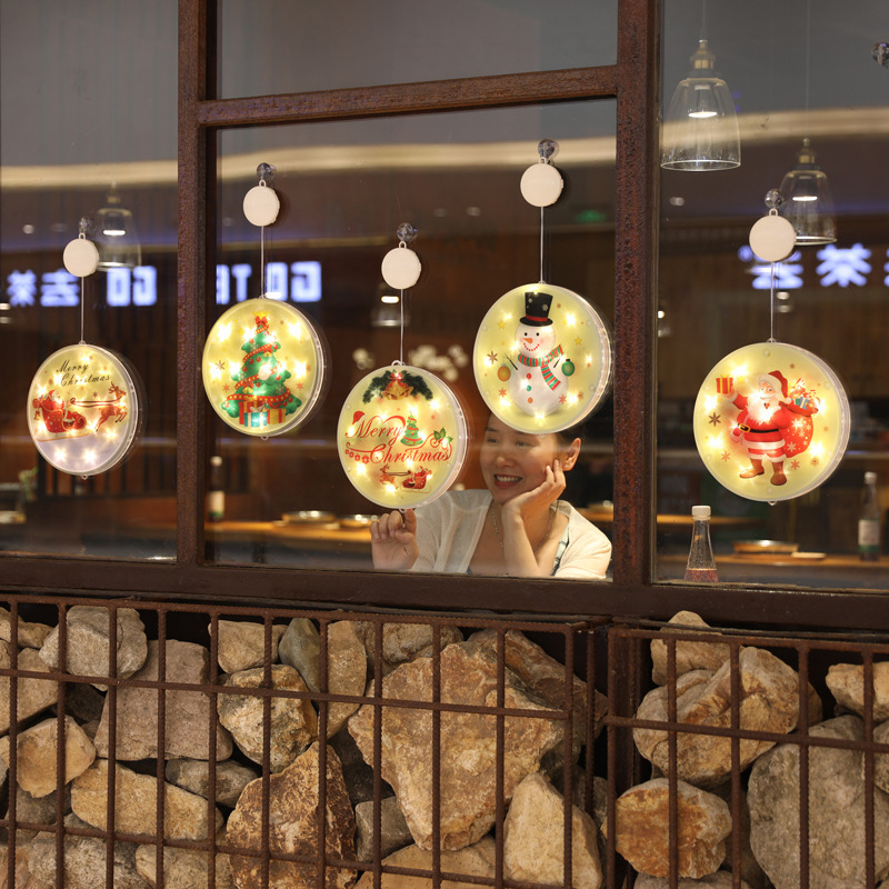 Cross-Border Nueva Ventana de Navidad decoración estrella diseño de luz lechón colgante luz LED de Navidad luminosa luz decorativa