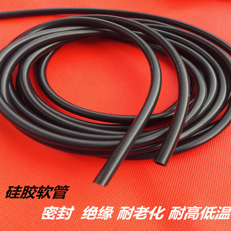 黑色硅胶管 耐温橡胶软管 耐折耐磨护套绝缘管4*8mm内4外8