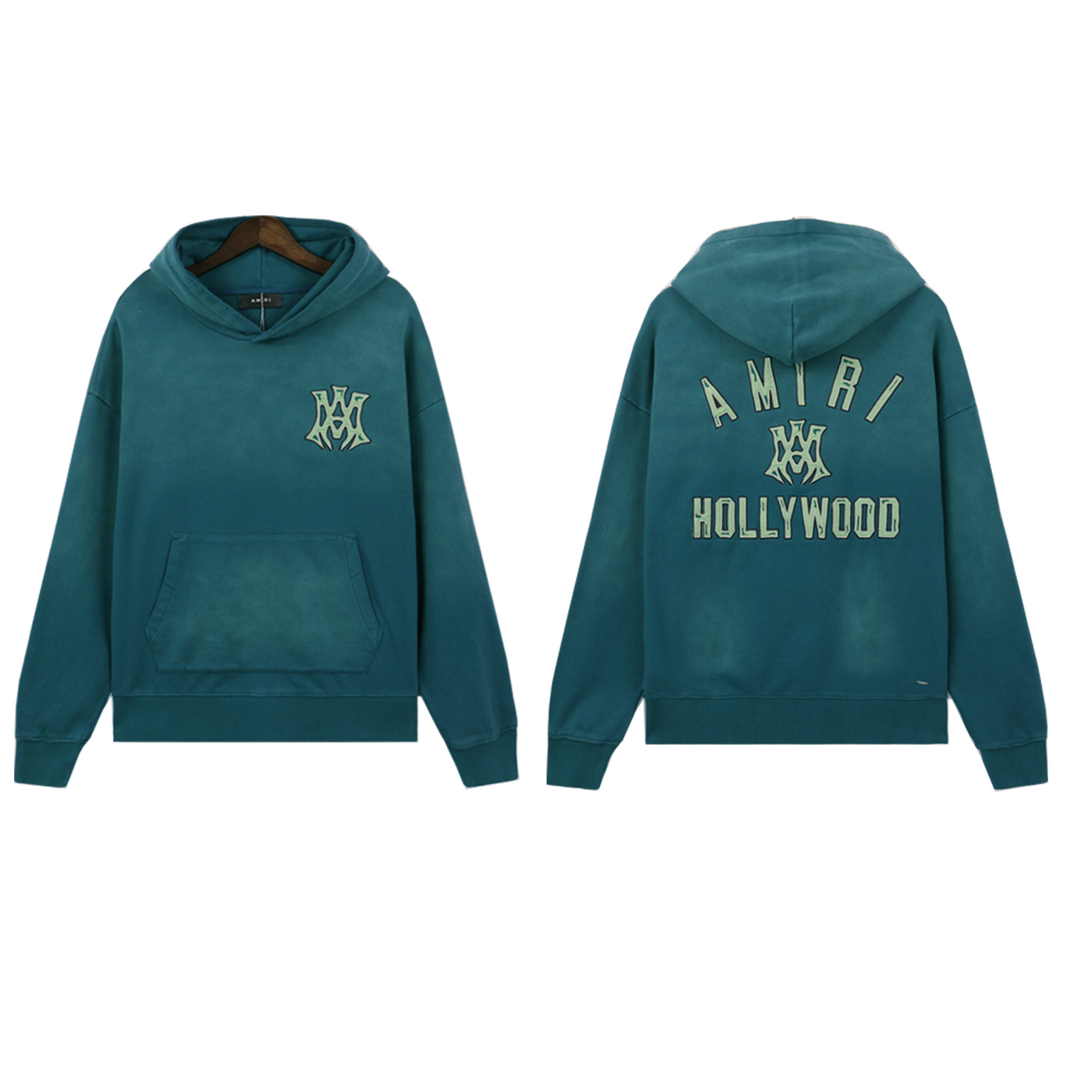 Fog marca de moda AM suéter logotipo de letras agrietadas salpicaduras de tinta pintura graffiti bordado sudadera con capucha chaqueta de pareja IR1