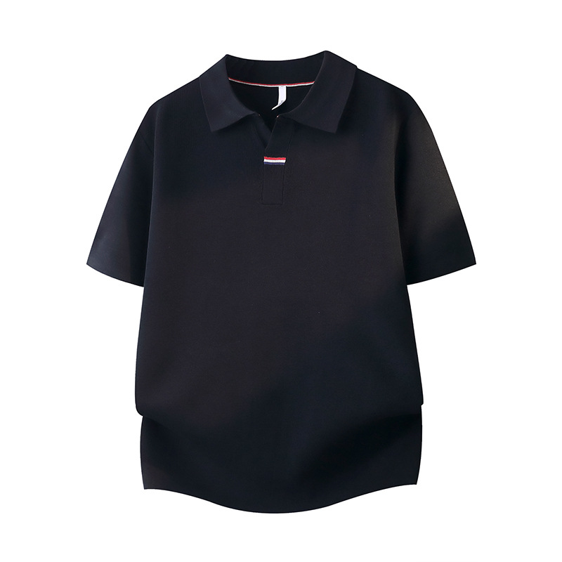 Polo camiseta de punto camiseta de manga corta hombre V-collar gaviota collar colorido vieja camiseta de viento de hielo de verano fábrica transfronteriza al por mayor
