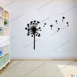 蒲公英dandelion精雕自粘可移除wall decor跨境亚马逊ebayDW13650