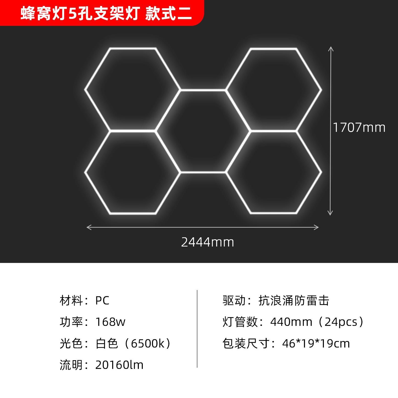 Luz de nido de abeja led gimnasio transfronterizo lámpara de estación de peluquería empalme lámpara hexagonal impermeable al por mayor lámpara de lavado de autos