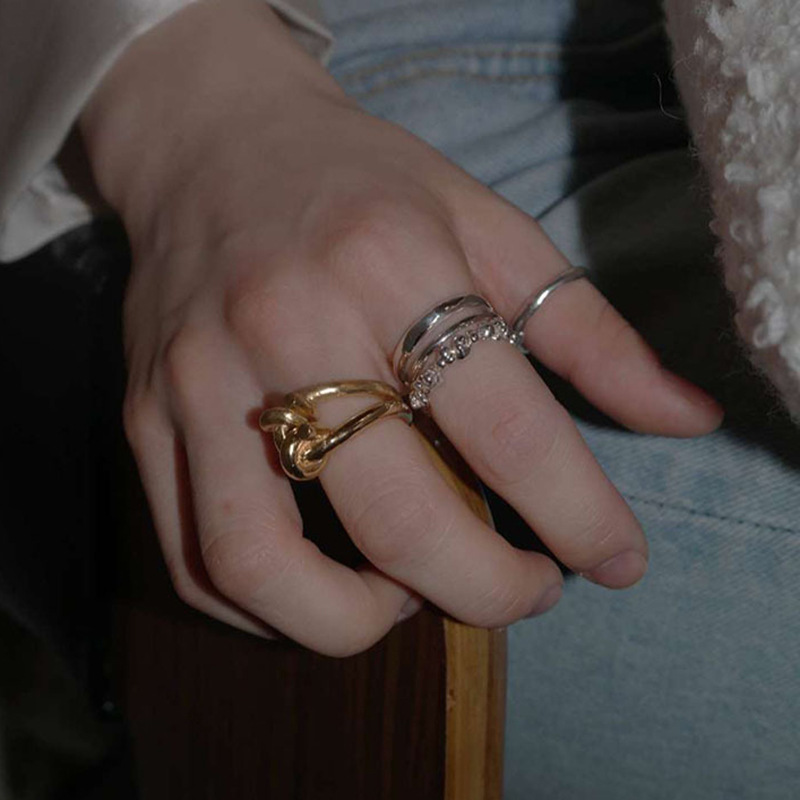 8g Weight Fashion Geometric Titanium Steel Plating Rings