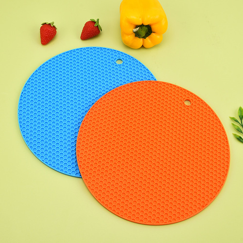 Large 90g Silicone Honeycomb Insulating Mat Silicone Dinner Mat Round Pot Mat Cup Mat Kitchen Table Heat Insulating Pad