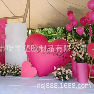 情人节热款充气气模5尺爱心翅膀 浪漫节日布置装扮道具气模防水尘