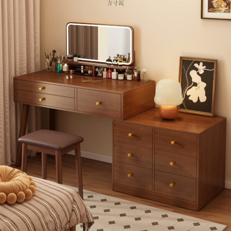 Dressing Table Modern Bedroom Simple Cupboard Integrated Small Apartment Desk Dressing Table Integrated New Chinese Style Dressing Table Mirror