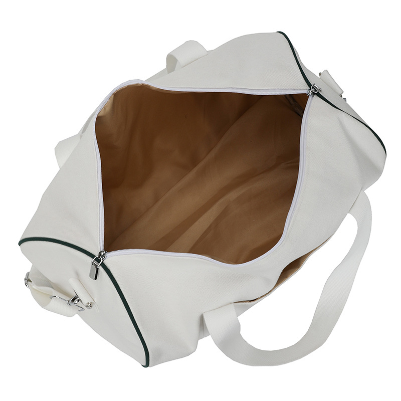 Nuevo bolso de viaje de lona bolso de mano al aire libre cilindro bolsa de fitness letra color de contraste bolso de mensajero de un solo hombro LOGO personalizado