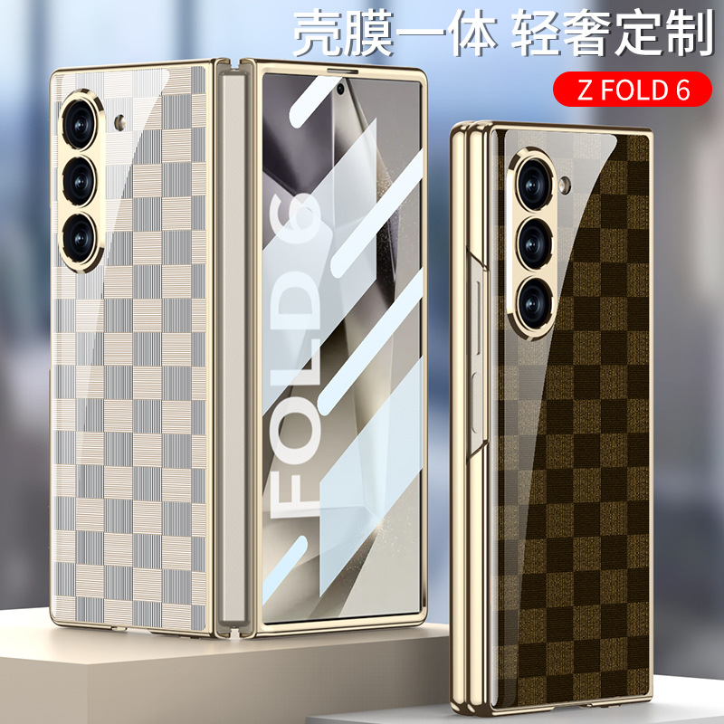 GKK适用三星Z Fold6折叠屏手机壳电镀玻璃彩绘壳潮牌个性防摔硬壳