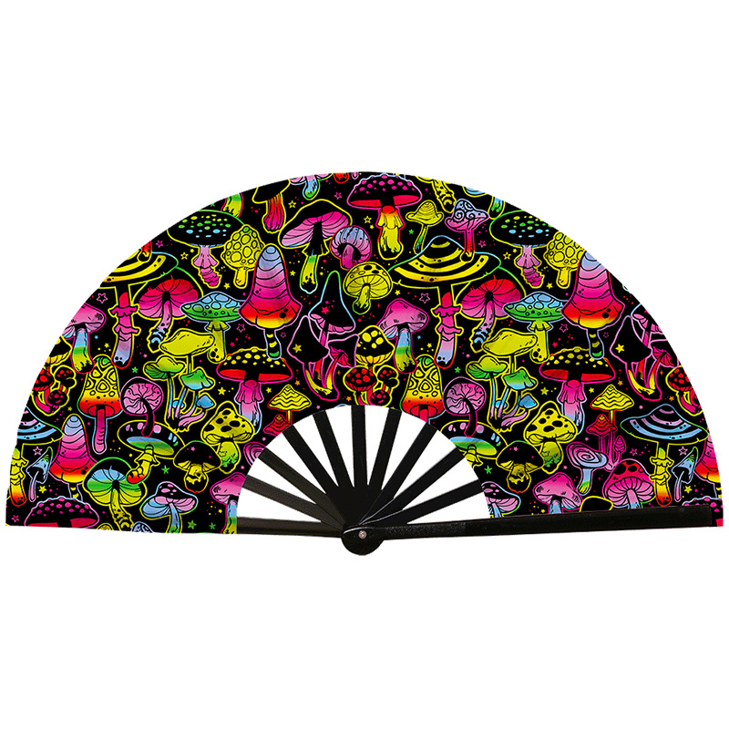 Abanico Plegable de Kung Fu de Plástico, Colorido, para Conciertos y Fiestas