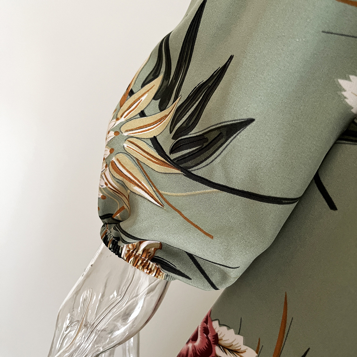 Ruffled Collar Lantern Sleeve Long Sleeve Dress Floral Wrap Split Expansion Maxi Dress Women Women Clothing 17 Ruffled Collar Lantern Sleeve Long Sleeve Dress Floral Wrap Split Expansion Maxi Dress Women Women Clothing