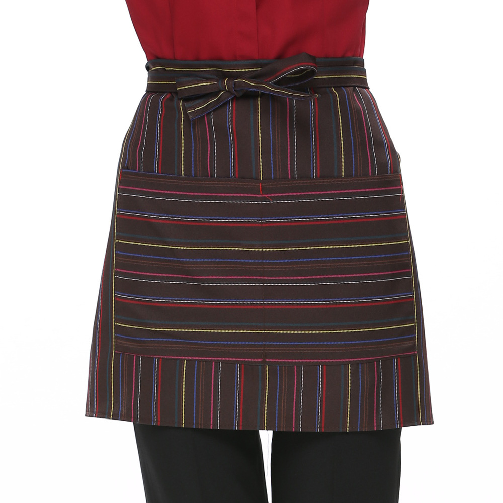 Delantal corto, estilo simple, uniforme de trabajo para camareros de restaurante, universal para hoteles y salones de té, con logo impreso y bordado