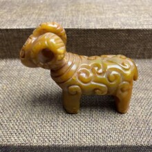 古玩玉器老岫玉山羊摆件高古玉收藏老物件玉璧挂件瑞兽