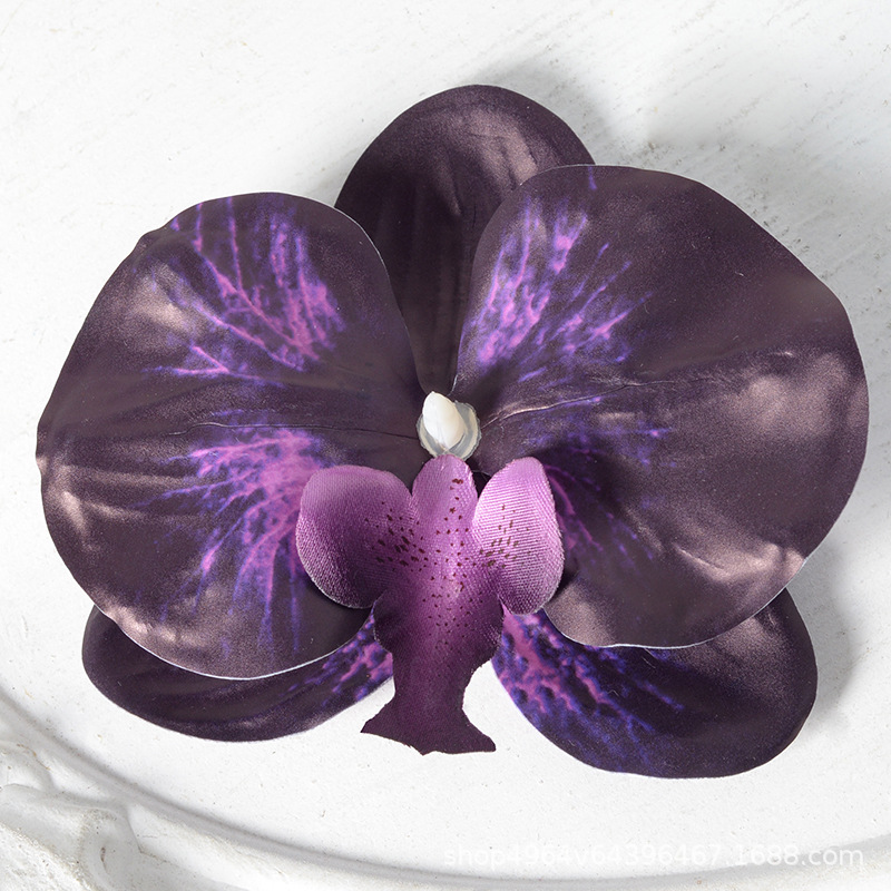 Película blanca Phalaenopsis flor cabeza pétalo simulación flor accesorios tocado horquilla diy flor decorativa de boda hecha a mano