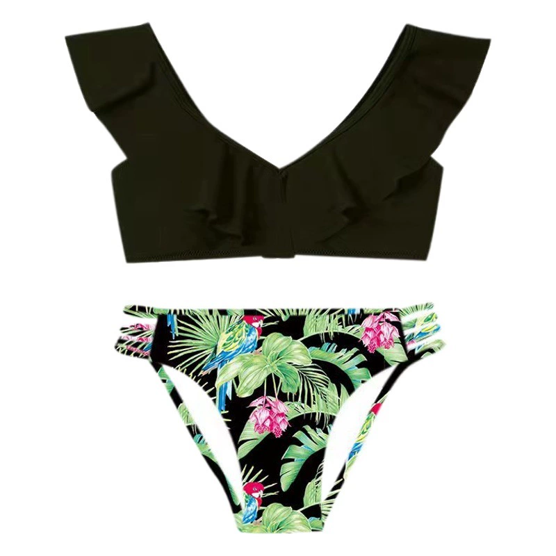 Купальник для детей оптом трансграничный Amazon сплит плавательный лотос милый ребенок маленький купальник для девочек