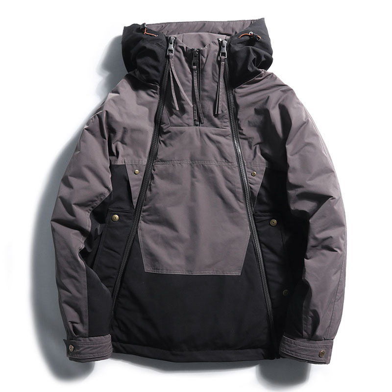 Demi-season keep warm waterproof velvet down jacket with hood with…