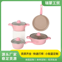 新しい麦飯石鍋 13 ピース鍋セット電気ストーブユニバーサル無油煙ノンスティックキッチン調理キッチン用品セット