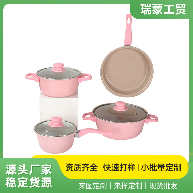 新しい麦飯石鍋 13 ピース鍋セット電気ストーブユニバーサル無油煙ノンスティックキッチン調理キッチン用品セット|undefined