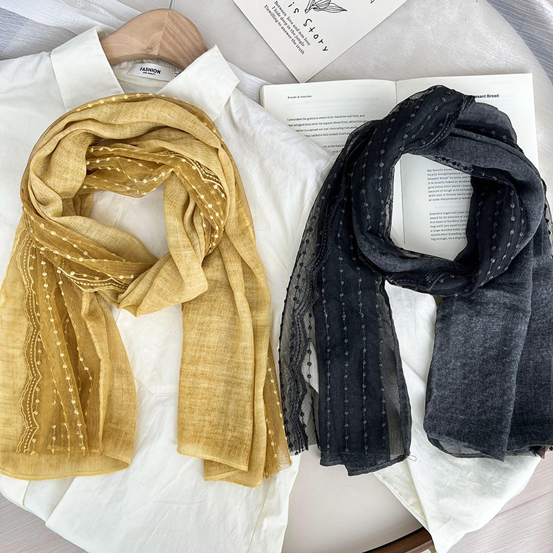 Bufandas de invierno de alta calidad nicho de diseño de algodón y lino cuello turístico bufandas bufandas al por mayor